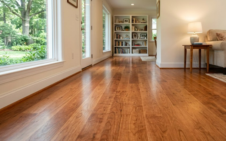 Cherry hardwood installation in a Silver Spring, MD home