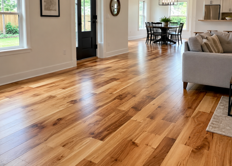 Hickory hardwood installation in a Frederick, MD home