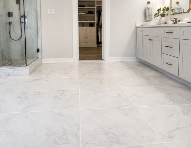 Luxury vinyl tile (LVT) floor installation by a Fulton, MD flooring contractor
